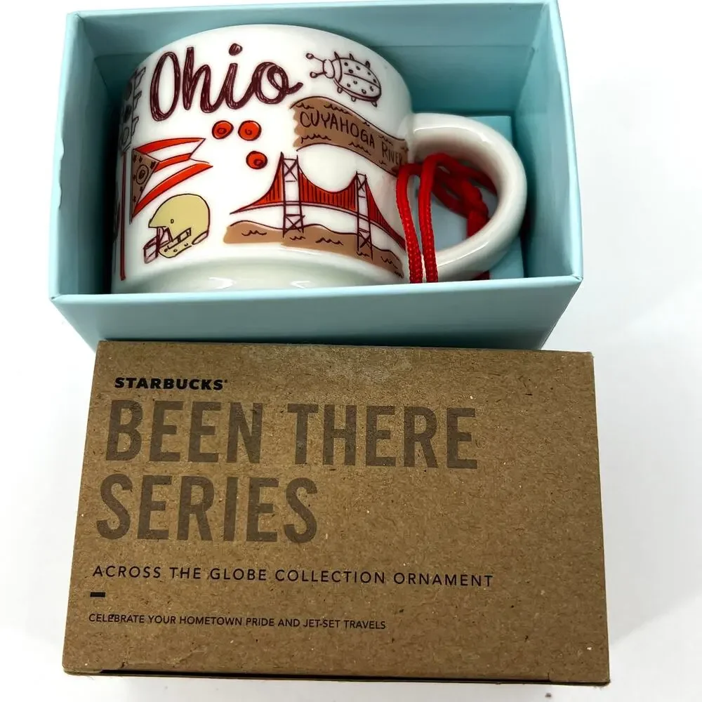 Starbucks Been There Series Ornament Mini Espresso Mug Cup Ohio NEW in Box